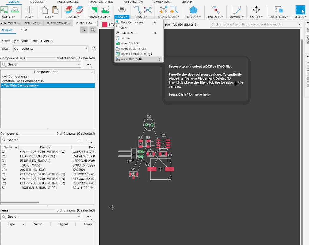 Fusion360 Insert DXF/DWG is now a native command