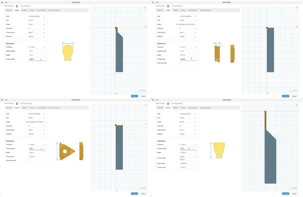 New visuals for Fusion360 threading and grooving tools